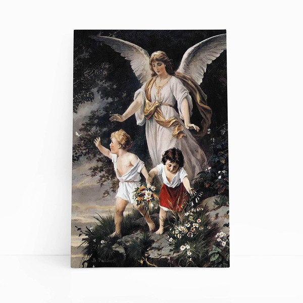 Quadro Anjo Da Guarda Arte Religião Natureza Canvas 120x80cm