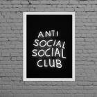 Quadro Anti Social Social Club 24x18cm - Com Vidro Moldura:ma