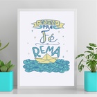 Quadro Aponta Pra Fé E Rema 33x24cm Moldura Branca