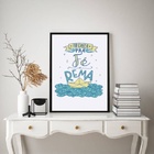 Quadro Aponta Pra Fé E Rema 45x34cm - Com Vidro Moldura Preta