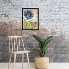 Quadro Aquarela Borboleta E Flor 33x24cm - Com Vidro Moldura: