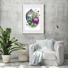 Quadro Aquarela Buda Com Flor De Lotus - 60x48cm Moldura:made