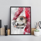 Quadro Aquarela Futebol - Goleiro 24x18cm - Com Vidro Moldura