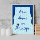 Quadro Aqui Dorme Um Príncipe 24x18cm - Com Vidro Moldura:mad