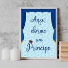 Quadro Aqui Dorme Um Príncipe 24x18cm - Com Vidro Moldura:mad