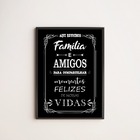 Quadro Aqui Reunimos Família E Amigos 45x34cm - Com Vidro Mol
