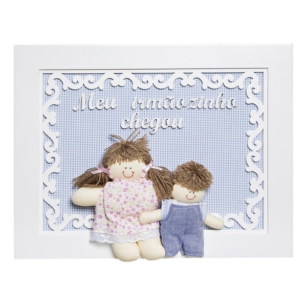 Quadro Arabesco Menina Com Irmãozinho Quarto Bebê