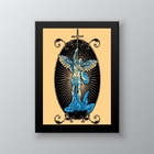 Quadro Arcanjo Miguel Arte Digital 33x24cm Moldura:madeira Br
