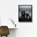 Quadro Arquétipo Casal De Lobos 45x34cm - Com Vidro Moldura:m