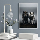 Quadro Arquétipo Casal De Lobos 45x34cm - Com Vidro Moldura:m