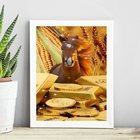 Quadro Arquétipo Cavalo Barras De Ouro 45x34cm Moldura:madeir