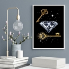 Quadro Arquétipo Chaves E Diamante 24x18cm Moldura:madeira Br