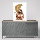 Quadro Arquétipo Cleópatra Com Cobra 24x18cm Moldura Preta