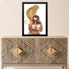 Quadro Arquétipo Cleópatra Com Cobra 33x24cm Moldura Branca
