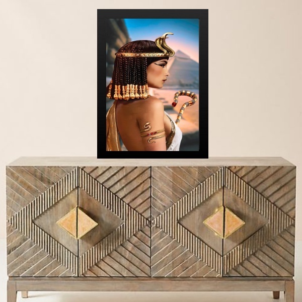 Quadro Arquétipo Cleópatra - Egito 33x24cm - Com Vidro Moldur