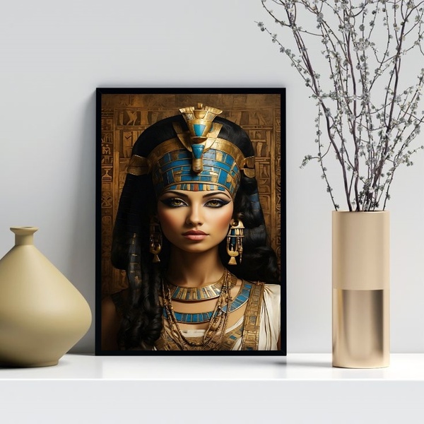 Quadro Arquétipo Cleópatra - Face 33x24cm - Com Vidro Moldura