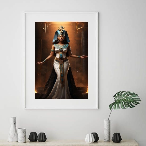 Quadro Arquétipo Cleópatra Negra - 60x48cm Moldura:madeira Br