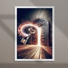 Quadro Arquétipo Da Chave Mágica 33x24cm - Com Vidro Moldura