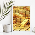 Quadro Arquétipo Da Prosperidade Barras de ouro 24x18cm Moldu