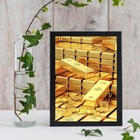 Quadro Arquétipo Da Prosperidade Barras de ouro 24x18cm Moldu