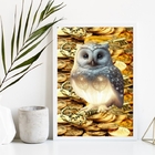 Quadro Arquétipo Da Prosperidade Ouro coruja 45x34cm - Com Vi