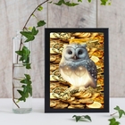 Quadro Arquétipo Da Prosperidade Ouro coruja 45x34cm Moldura: