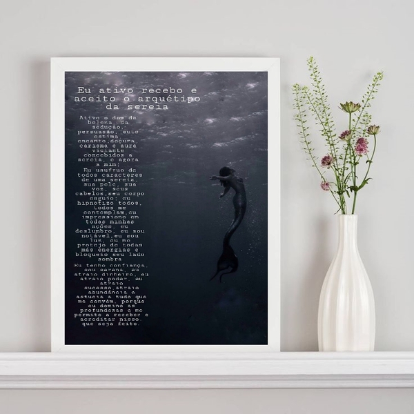 Quadro Arquétipo Da Sereia- Ativação 45x34cm Moldura:madeira