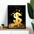 Quadro Arquétipo Dinheiro - Cifrão 45x34cm - Com Vidro Moldur