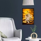 Quadro Arquétipo Ganesha Ouro 45x34cm Moldura:madeira Preta