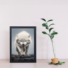 Quadro Arquétipo Lobo Feroz 33x24cm - Com Vidro Moldura Preta