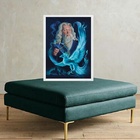 Quadro Arquétipo Mago Com Fênix 24x18cm Moldura Branca