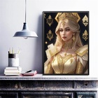 Quadro Arquétipo Rainha De Ouros 45x34cm Moldura:madeira Preta