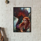 Quadro Arquétipo Sereia Ruiva 33x24cm - Com Vidro Moldura:mad