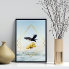 Quadro Arquétipo Sucesso Financeiro - Águia Ouro 33x24cm Mold