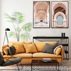 Quadro Arquitetura Marrocos Marrom com Vidro 100x60cm Kapos