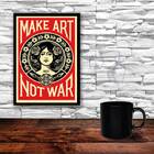 Quadro Art Nouveau Make Art Not War 24x18cm Moldura:madeira P