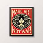 Quadro Art Nouveau Make Art Not War 24x18cm Moldura:madeira P