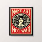 Quadro Art Nouveau Make Art Not War 33x24cm - Com Vidro Moldu