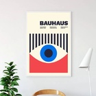 Quadro Arte Abstrata Bauhaus Eye Poster 33x24cm - Com Vidro M