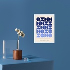 Quadro Arte Abstrata Bauhaus Tons De Azul 45x34cm Moldura Bra