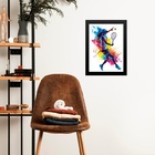 Quadro Arte Abstrata Tenista - Colorido 33x24cm - Com Vidro M