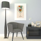 Quadro Arte Abstrata Vinho - 60x48cm Moldura Preta