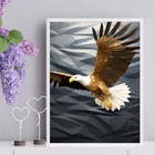 Quadro Arte Águia - Abstrato Geométrico 24x18cm - Com Vidro M