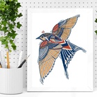 Quadro Arte Andorinha Moderna 33x24cm Moldura Preta