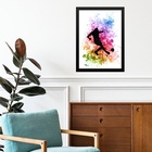 Quadro Arte Aquarela Jogador De Futebol 33x24cm - Com Vidro M