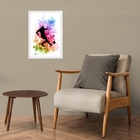 Quadro Arte Aquarela Jogador De Futebol 45x34cm - Com Vidro M