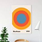 Quadro Arte Bauhaus - 1919 24x18cm - Com Vidro Moldura:madeir