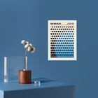 Quadro Arte Bauhaus Azul - Solar Mesh 33x24cm Moldura Preta