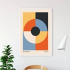 Quadro Arte Bauhaus - Circulo 33x24cm Moldura:madeira Preta