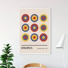 Quadro Arte Bauhaus - Circulos Ausstellung 33x24cm - Com Vidr